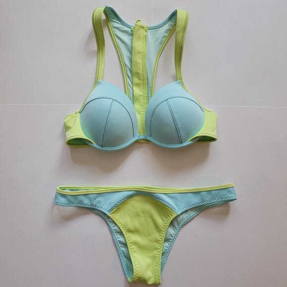 Victoria's Secret Neoprene Colorblock Bikini Set - Picture 2 of 16